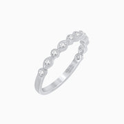 Vintage Inspired Round Diamond Marquise Motif Half Band - Shahin Jewelry